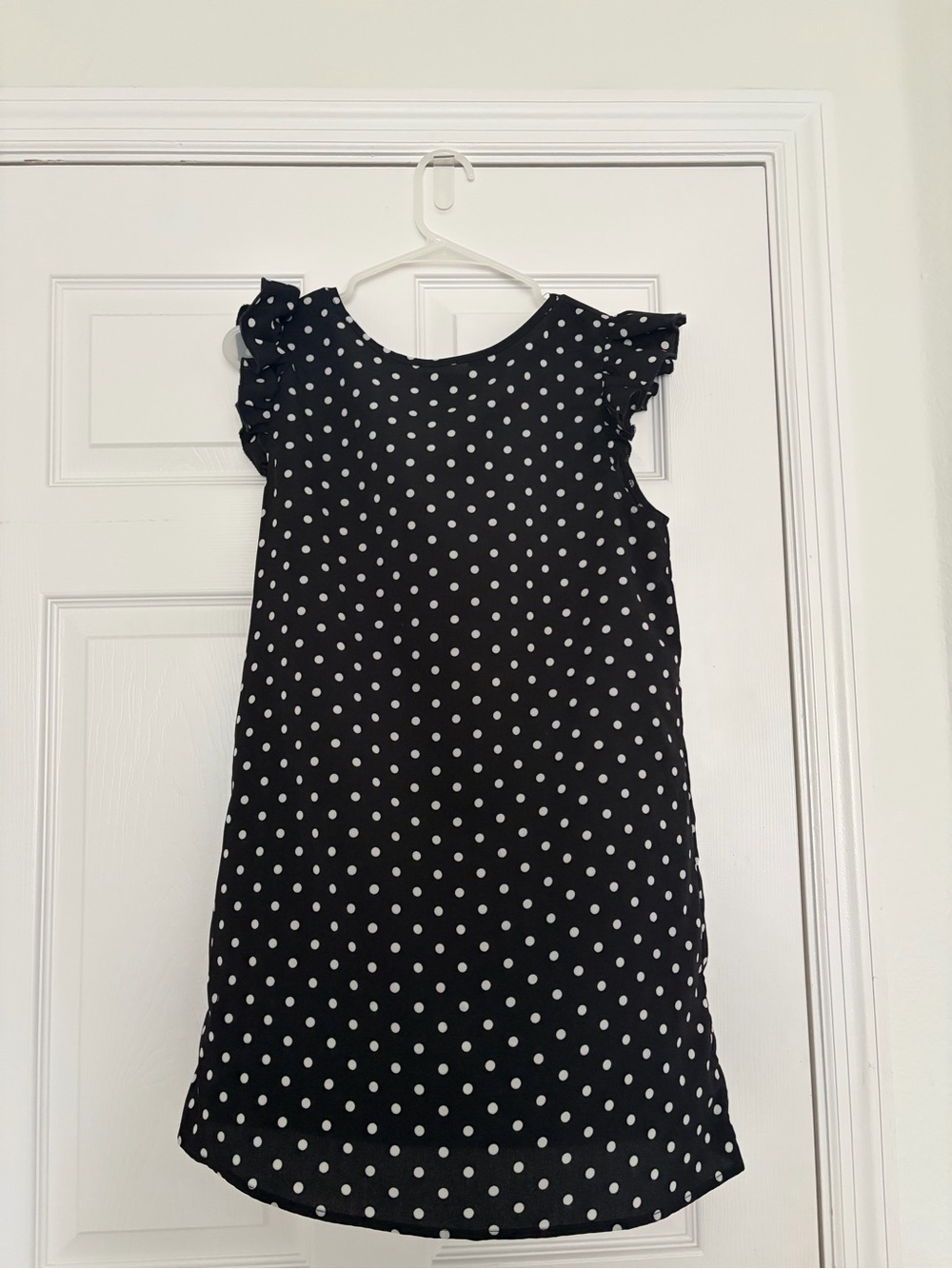 ' Black Polka Dot Ruffle Sleeve Dress